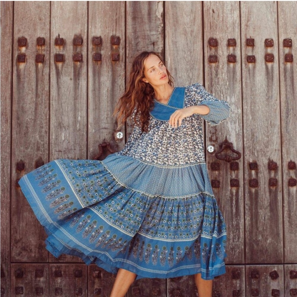 Daughters of India Eta Patterned Maxi Dress Size L
